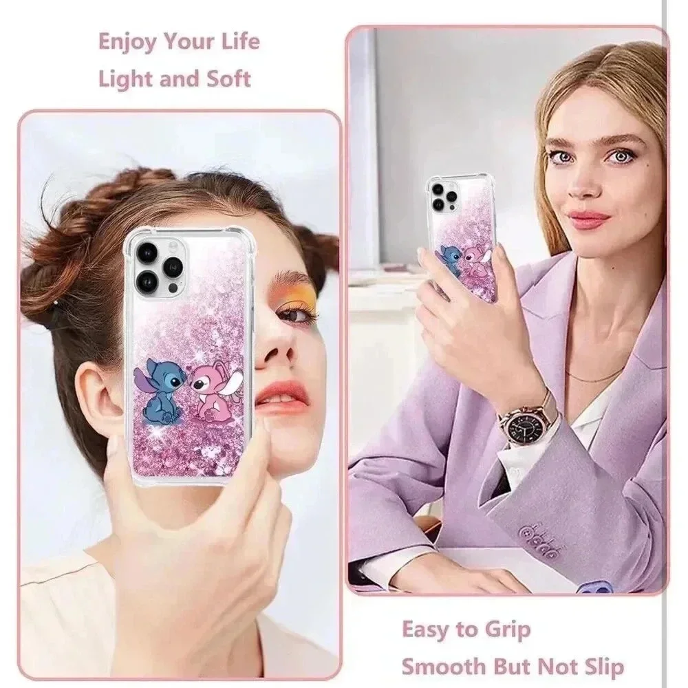 Bling Glitter Liquid Quicksand Case for iPhone 11 Pro MAX Anime Kawaii Character